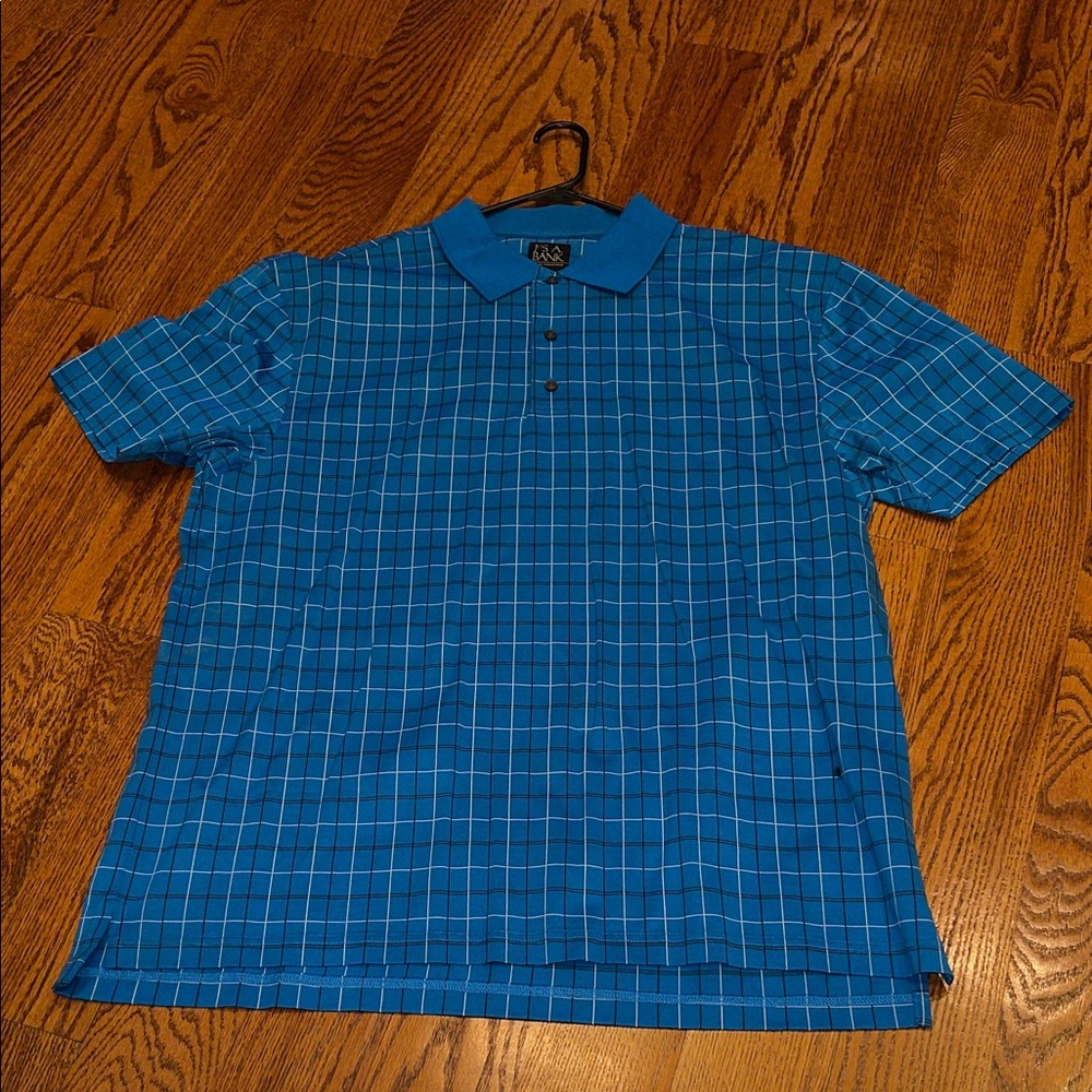 Jos. A. Bank Men's Polo in Blue Plaid